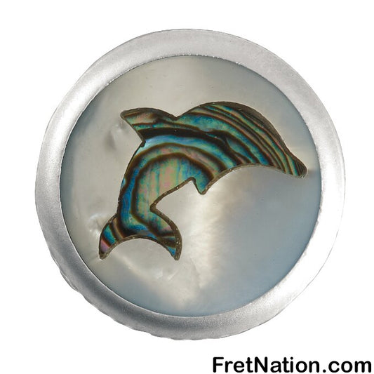 Warwick Framus & Warwick - Potentiometer Dome Knob, Dolphin, Inlay - Satin Chrome - SP 30417 SC DOLPHIN