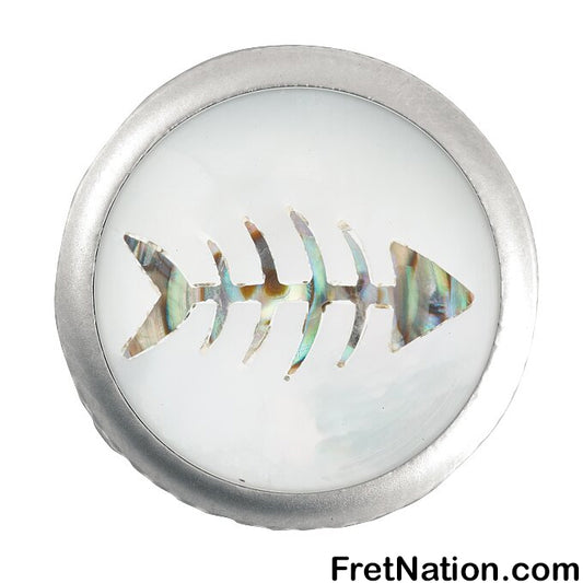 Warwick Framus & Warwick - Potentiometer Dome Knob, Fishbone, Inlay - Satin Chrome - SP 30417 SC FISHBONE