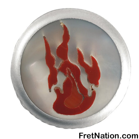 Warwick Framus & Warwick - Potentiometer Dome Knob, Flame, Inlay - Satin Chrome - SP 30417 SC FLAME