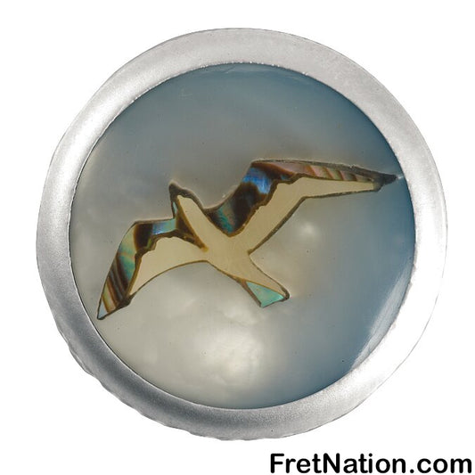 Warwick Framus & Warwick - Potentiometer Dome Knob, Seagull, Inlay - Satin Chrome - SP 30417 SC GULL