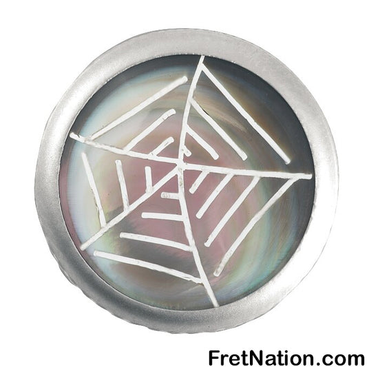 Warwick Framus & Warwick - Potentiometer Dome Knob, Spiderweb, Inlay - Satin Chrome - SP 30417 SC SPIDER