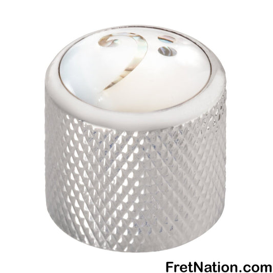 Warwick Framus & Warwick - Potentiometer Dome Knob, Bass Clef, Inlay - Chrome - SP 30418 CR BASSKEY