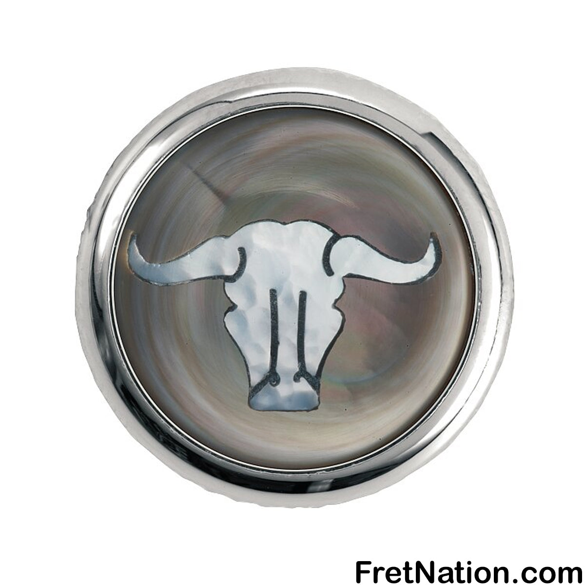 Warwick Framus & Warwick - Potentiometer Dome Knob, Bull Skull, Inlay - Chrome - SP 30418 CR BULLSKL