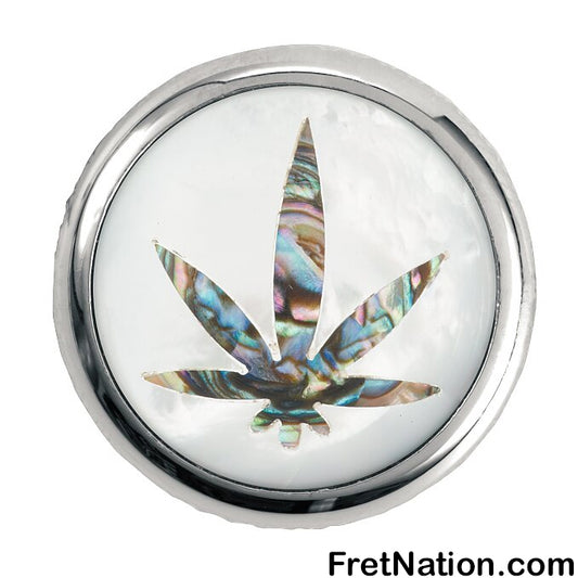 Warwick Framus & Warwick - Potentiometer Dome Knob, Cannabis, Inlay - Chrome - SP 30418 CR CANNABIS