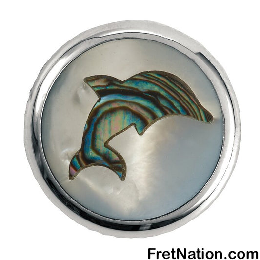 Warwick Framus & Warwick - Potentiometer Dome Knob, Dolphin, Inlay - Chrome - SP 30418 CR DOLPHIN