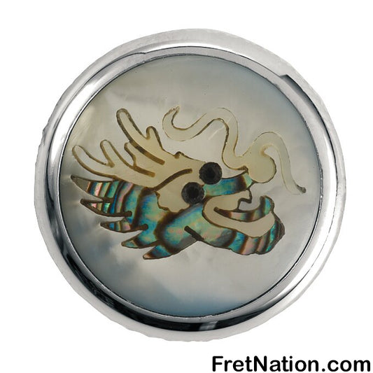 Warwick Framus & Warwick - Potentiometer Dome Knob, Dragonhead, Inlay - Chrome - SP 30418 CR DRAGON