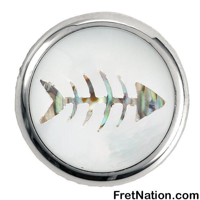 Warwick Framus & Warwick - Potentiometer Dome Knob, Fishbone, Inlay - Chrome - SP 30418 CR FISHBONE