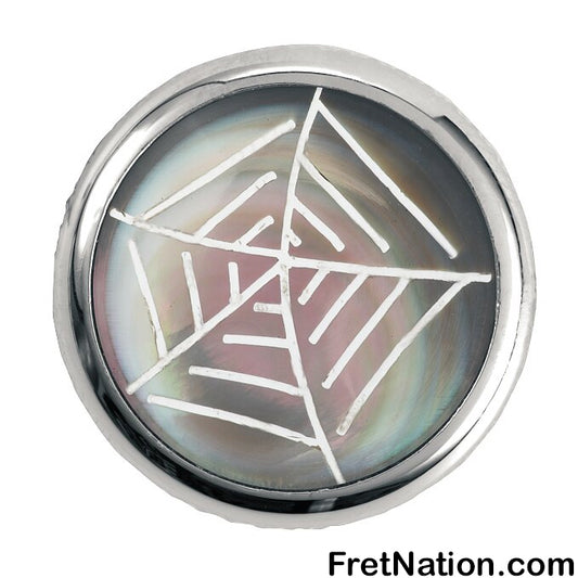 Warwick Framus & Warwick - Potentiometer Dome Knob, Spiderweb, Inlay - Chrome - SP 30418 CR SPIDER