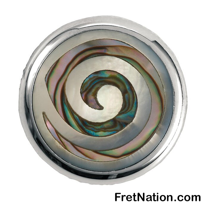 Warwick Framus & Warwick - Potentiometer Dome Knob, Spiral, Inlay - Chrome - SP 30418 CR SPIRAL