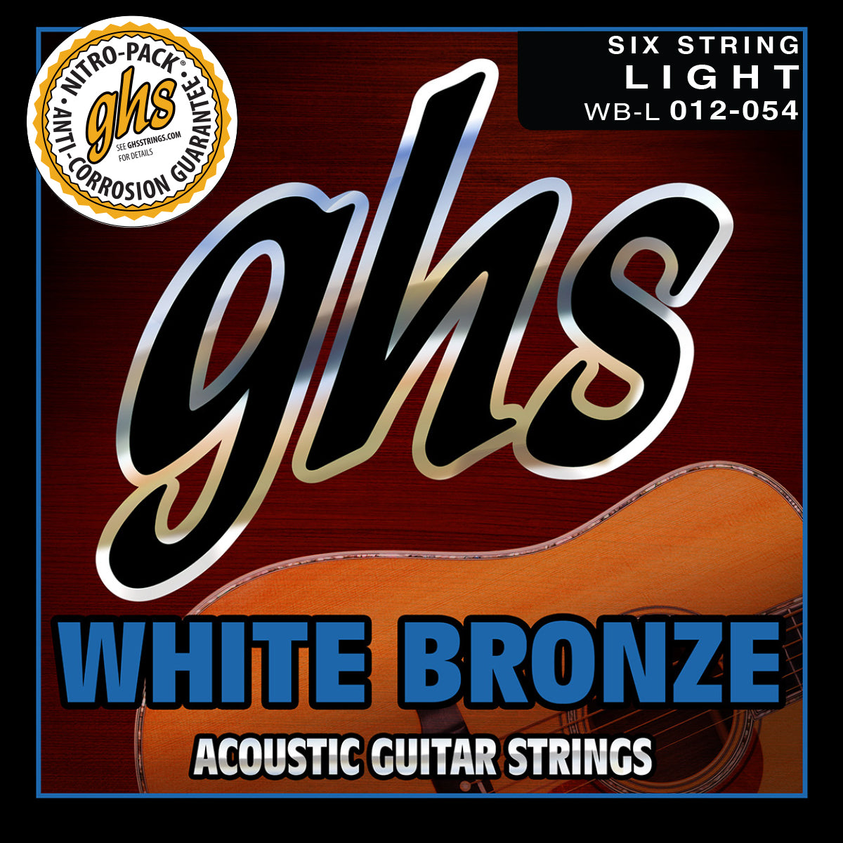 GHS Strings GHS White Bronze Acoustic Guitar String Set - 12-54 Standard Light WB-L