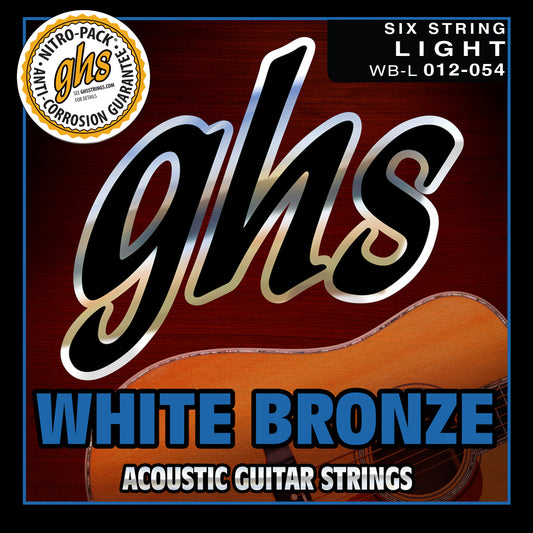 GHS Strings GHS White Bronze Acoustic Guitar String Set - 12-54 Standard Light WB-L